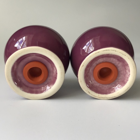 Fiesta Purple Salt & Pepper Shaker Set Vintage Mulberry Plum Round Ball - Picture 2 of 8